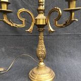 Vintage French Bronze and Brass Table Lamp: Louis XVI Style, 4-Branch C1950