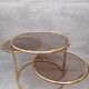 Table basse laiton 3 niveaux pivotants des années 1970 style de Milo Baughman Italie