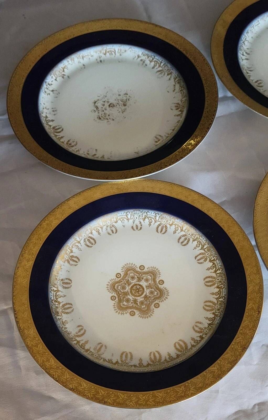 J. Pouyat Limoges: set of 10 fine porcelain plates, decorated