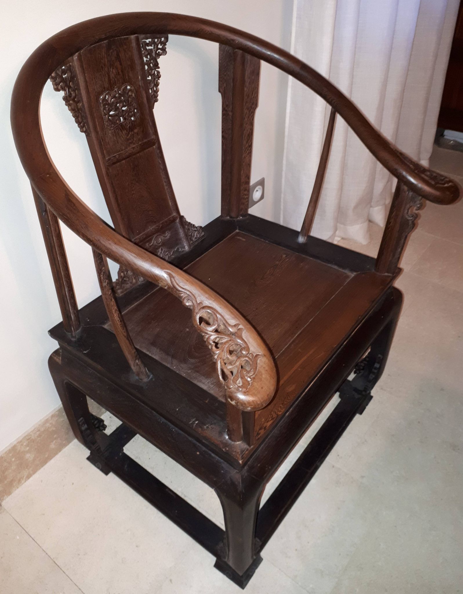 Chinese Quanyi Armchair In Jichimu, China Qing Dynasty