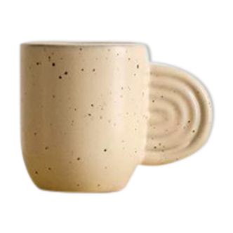 Black Speckled Amber Ceramic Cup - Oustao