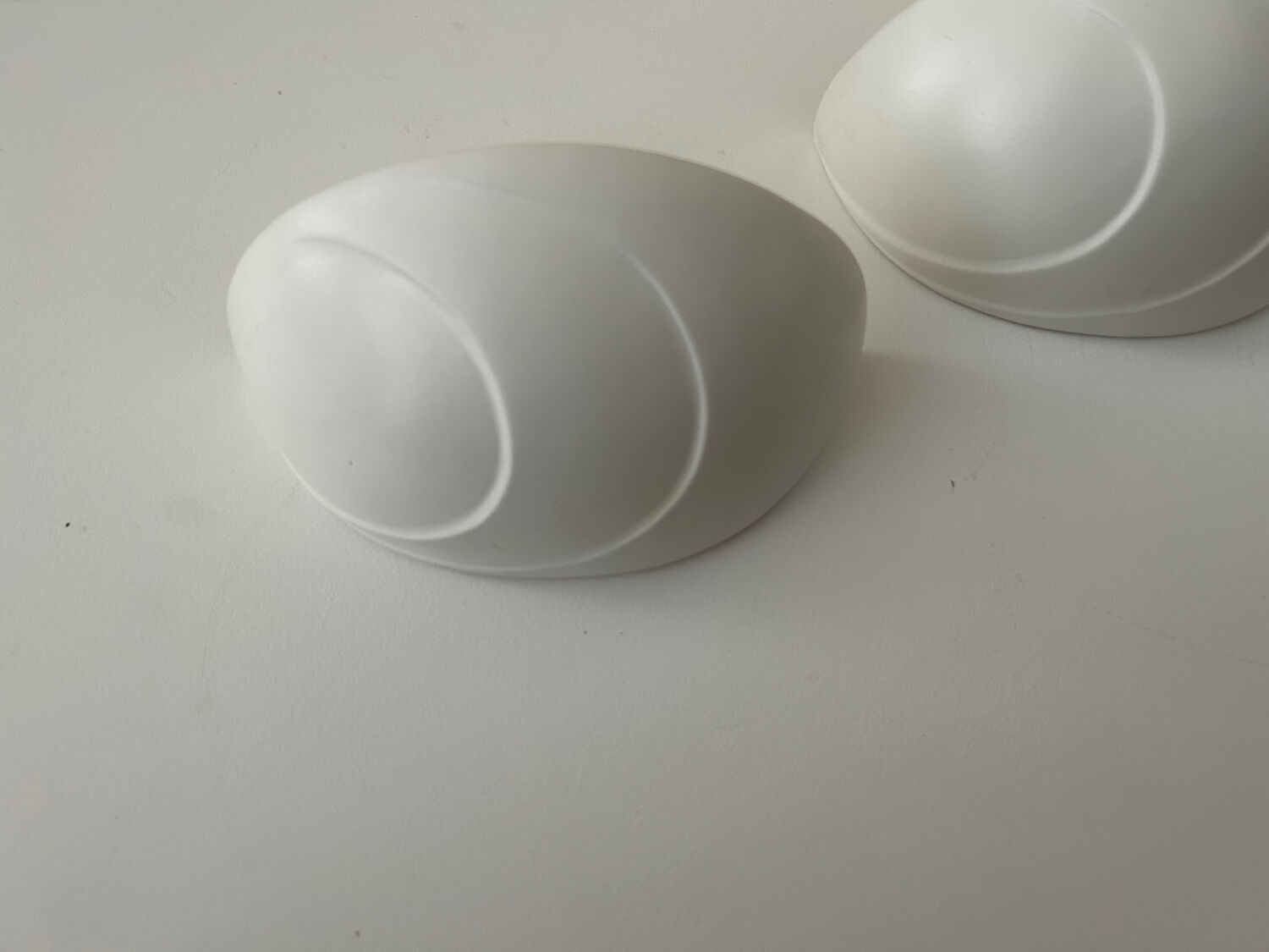 Pair of vintage plaster wall lamp, off-white, France 1970