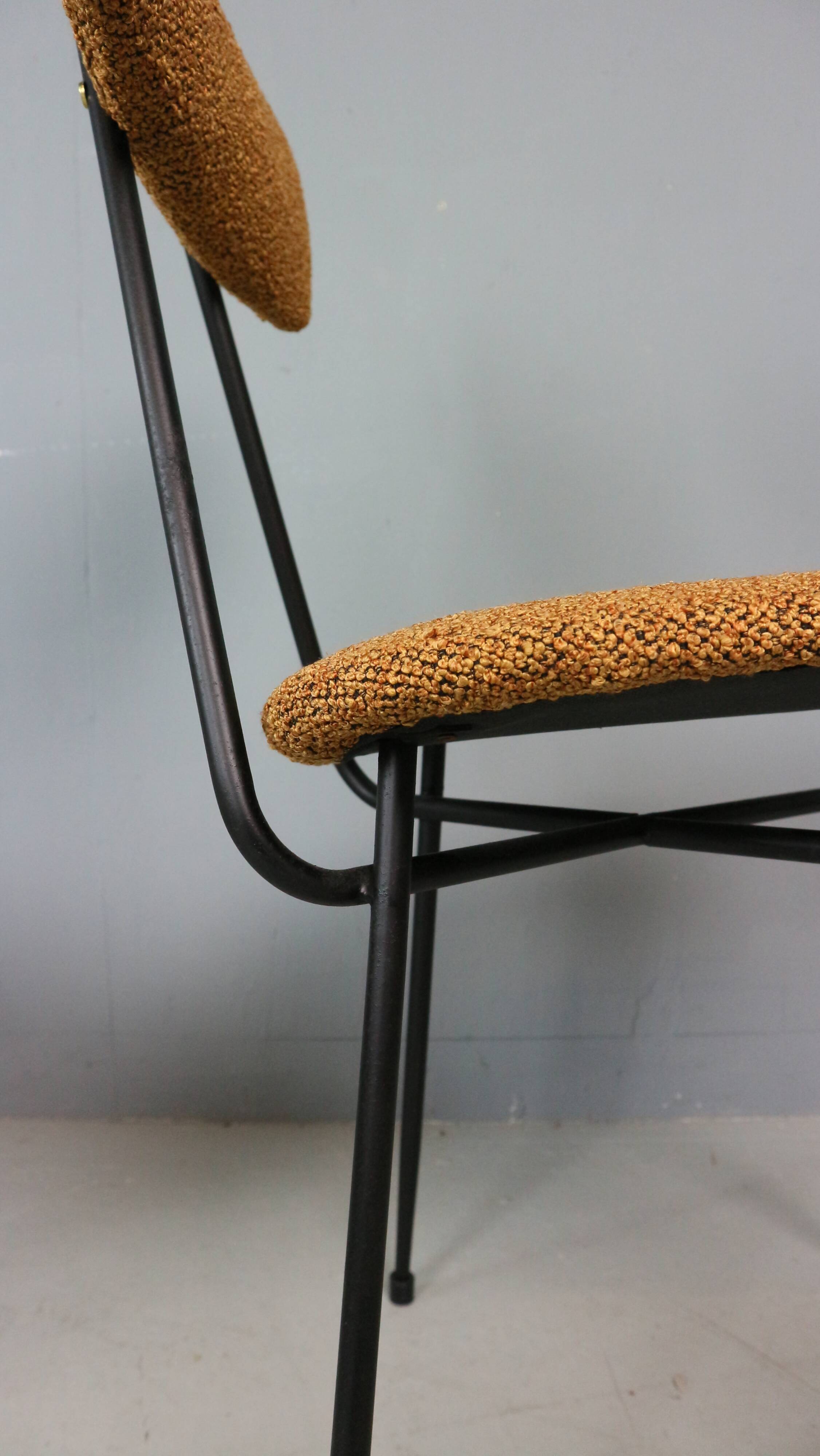 Set of 4 Italian dining chairs newly upholstered 1950s