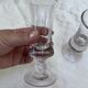 Pair of antique pressed glass liqueur glasses – Bistro style