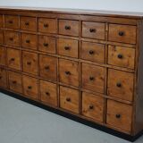 Large German Pine Industrial Apothecary / Shop Cabinet, 1950s