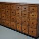 Large German Pine Industrial Apothecary / Shop Cabinet, 1950s
