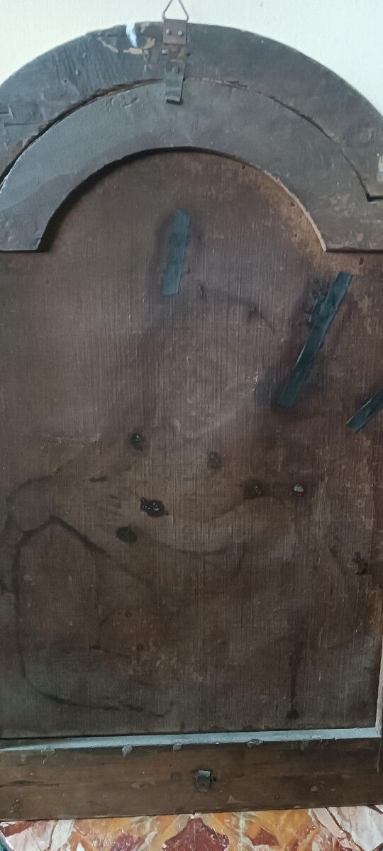 Old oil painting on canvas "Virgin Mary with Child"