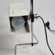 Vintage table lamp in white lacquered metal and chrome, 1970s, gold lampshade