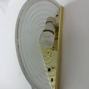 Set of 2 vintage glass wall lamps with golden holder , 1970’s