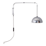 Adjustable wall lamp vintage 70s chromed metal italian design