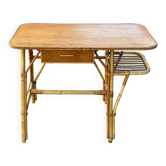 Bureau rotin vintage années 60