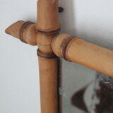 Vintage light bamboo mirror 107 x 79 cm
