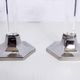 Duo of candlesticks in lucite and silver metal