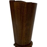 Vintage dark oak umbrella stand basket storage design 60s minimalist design