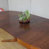 Extendable oval table baumann in elm central foot