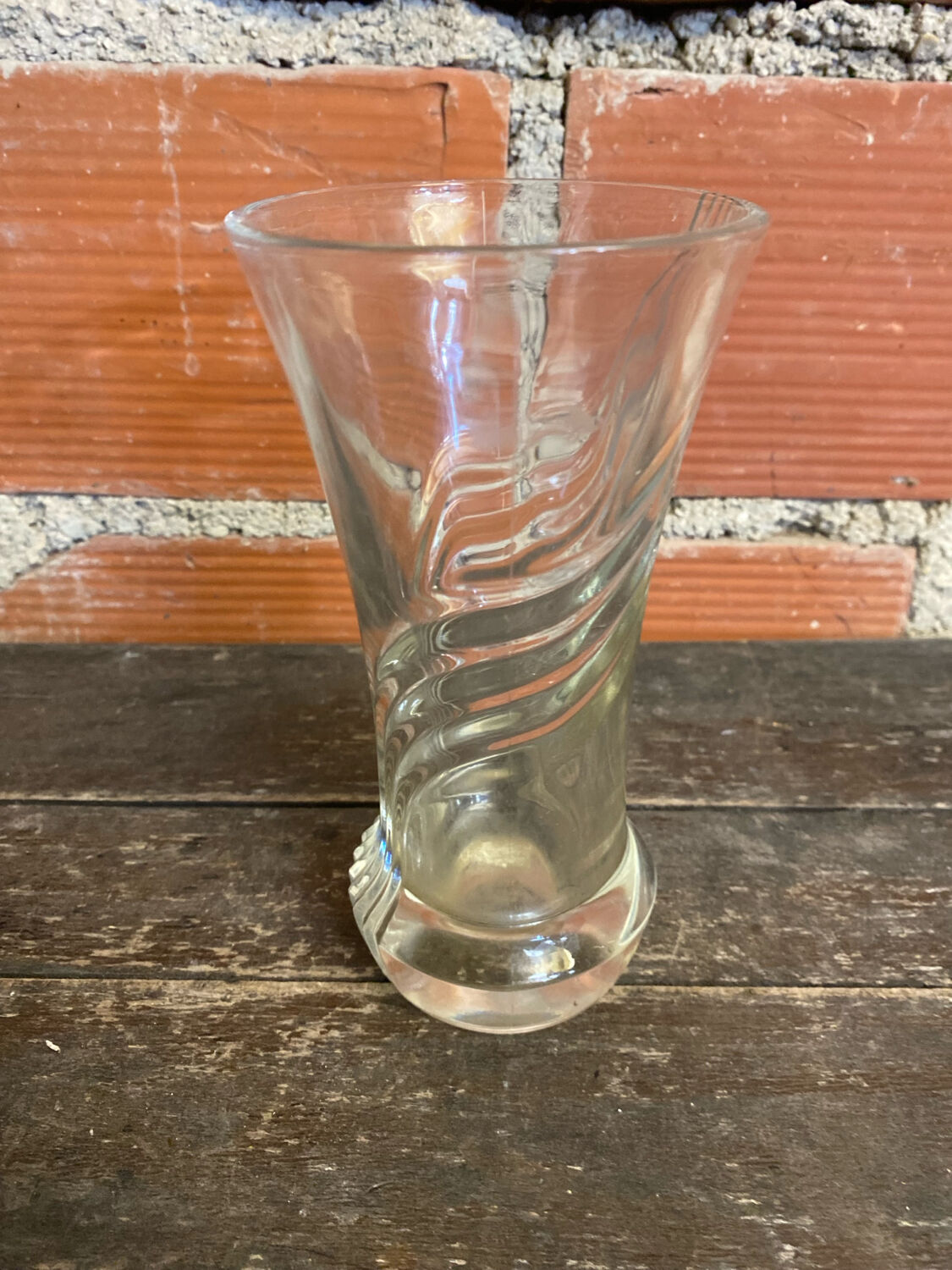 Vintage 1970s Moulded Glass Vase