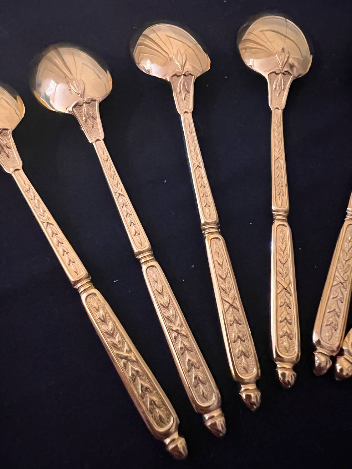 6 golden Alfénide moka spoons