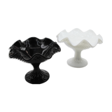2 coupelles picot en noir et blanc