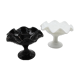 2 black and white pecking cups
