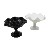 2 coupelles picot en noir et blanc