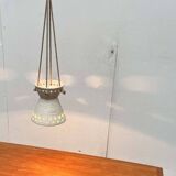 White ceramic pendant lamp in mid-century modern Danish style, 1960s.