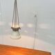 White ceramic pendant lamp in mid-century modern Danish style, 1960s.