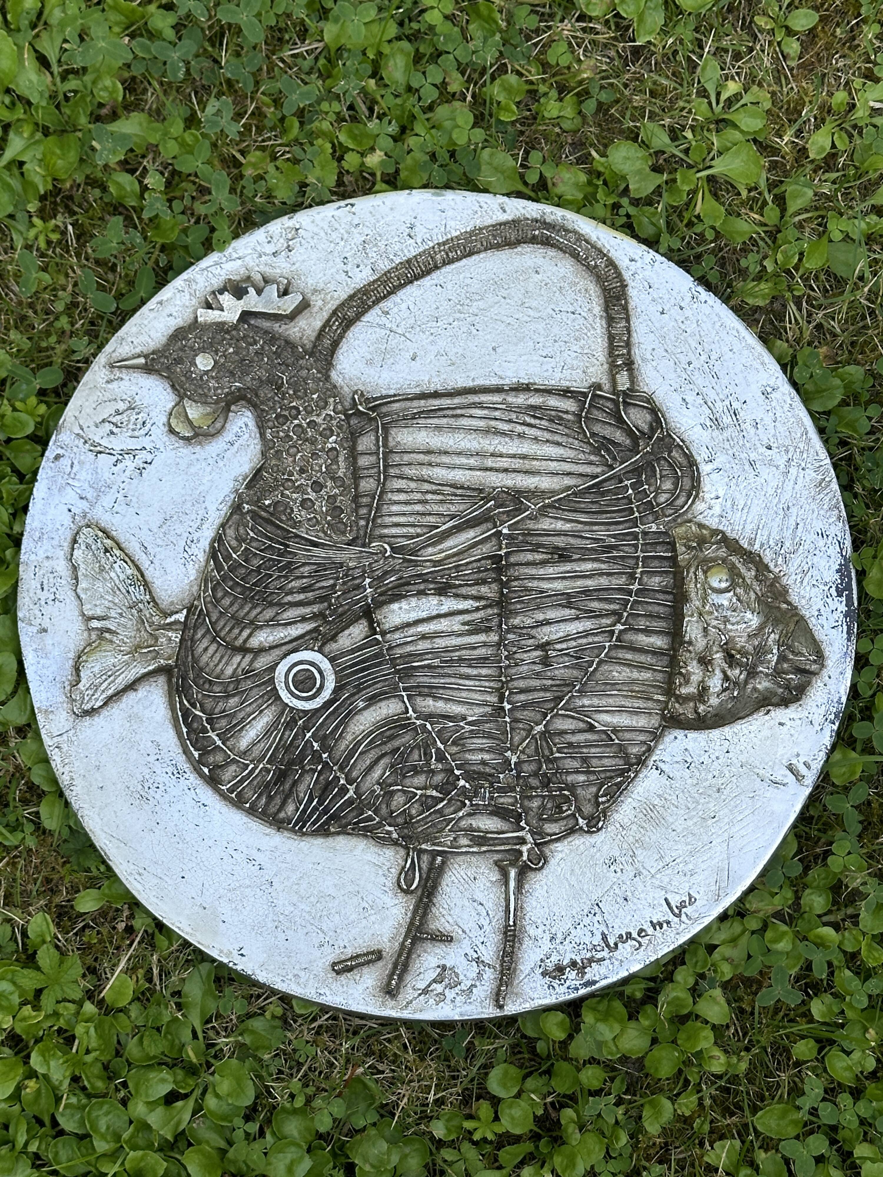 Roger Bezombes wall sculpture decor vintage design 60s