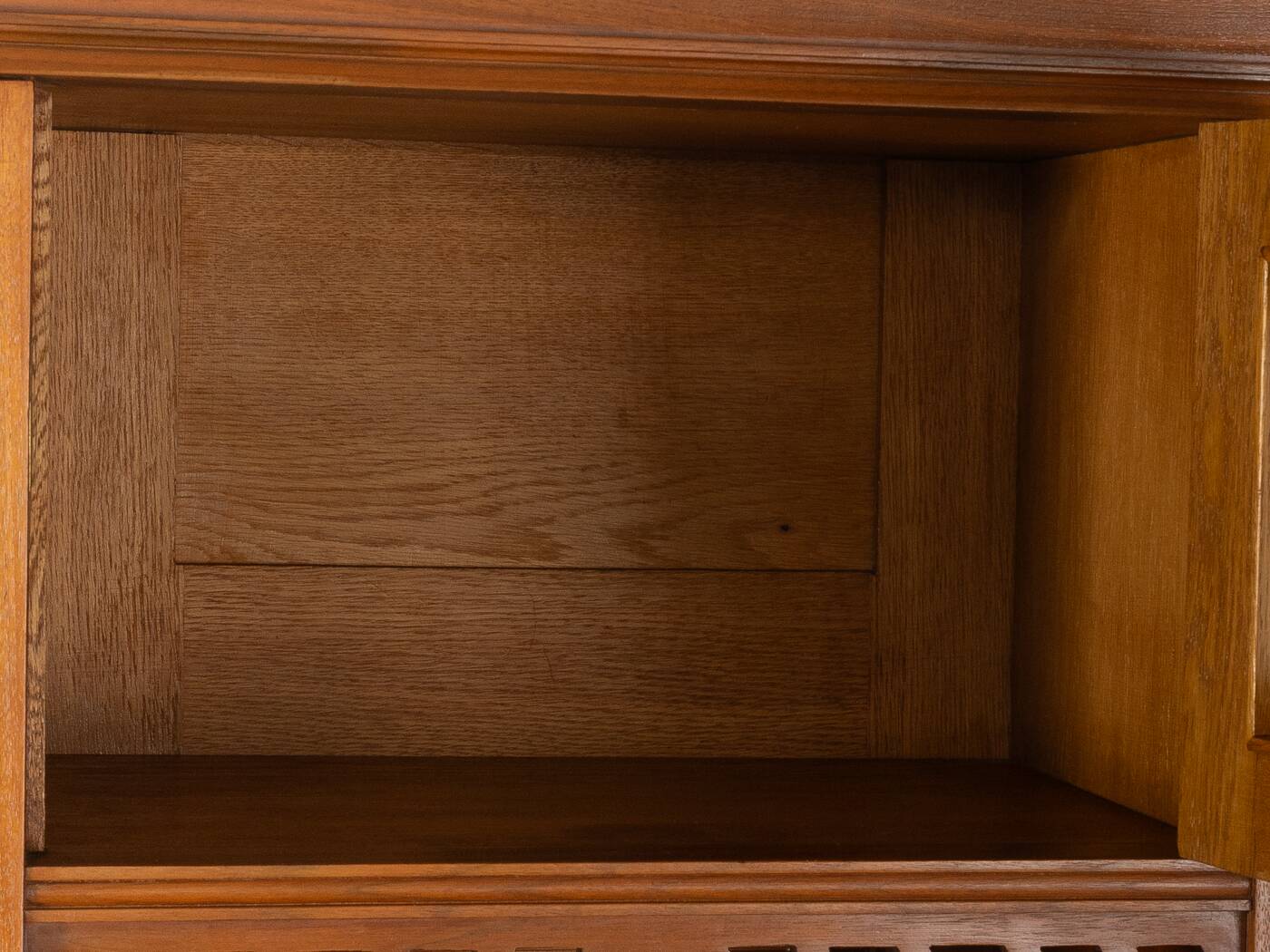 Two-piece buffet from the 1910s in Art Nouveau style, beech wood