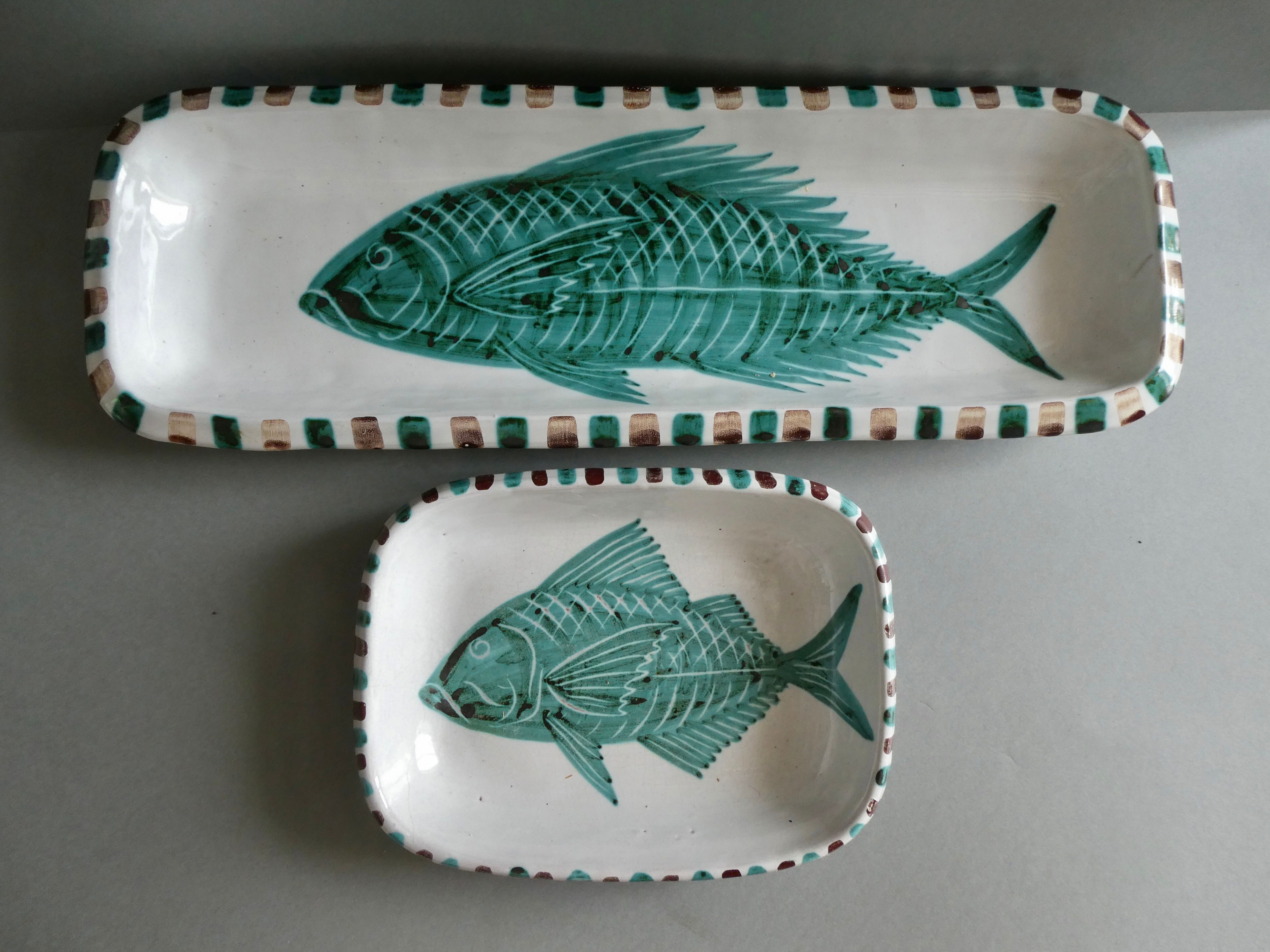 2 ceramic dishes, Fazio Vallauris SAP, 60s