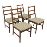 4 chaises scandinave en noyer, Suède, 1960