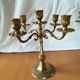Pair of 5-light brass candelabra candlesticks, 20th century