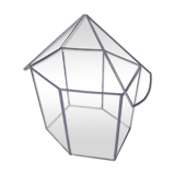 Glass terrarium mini cactus greenhouse in glass and metal