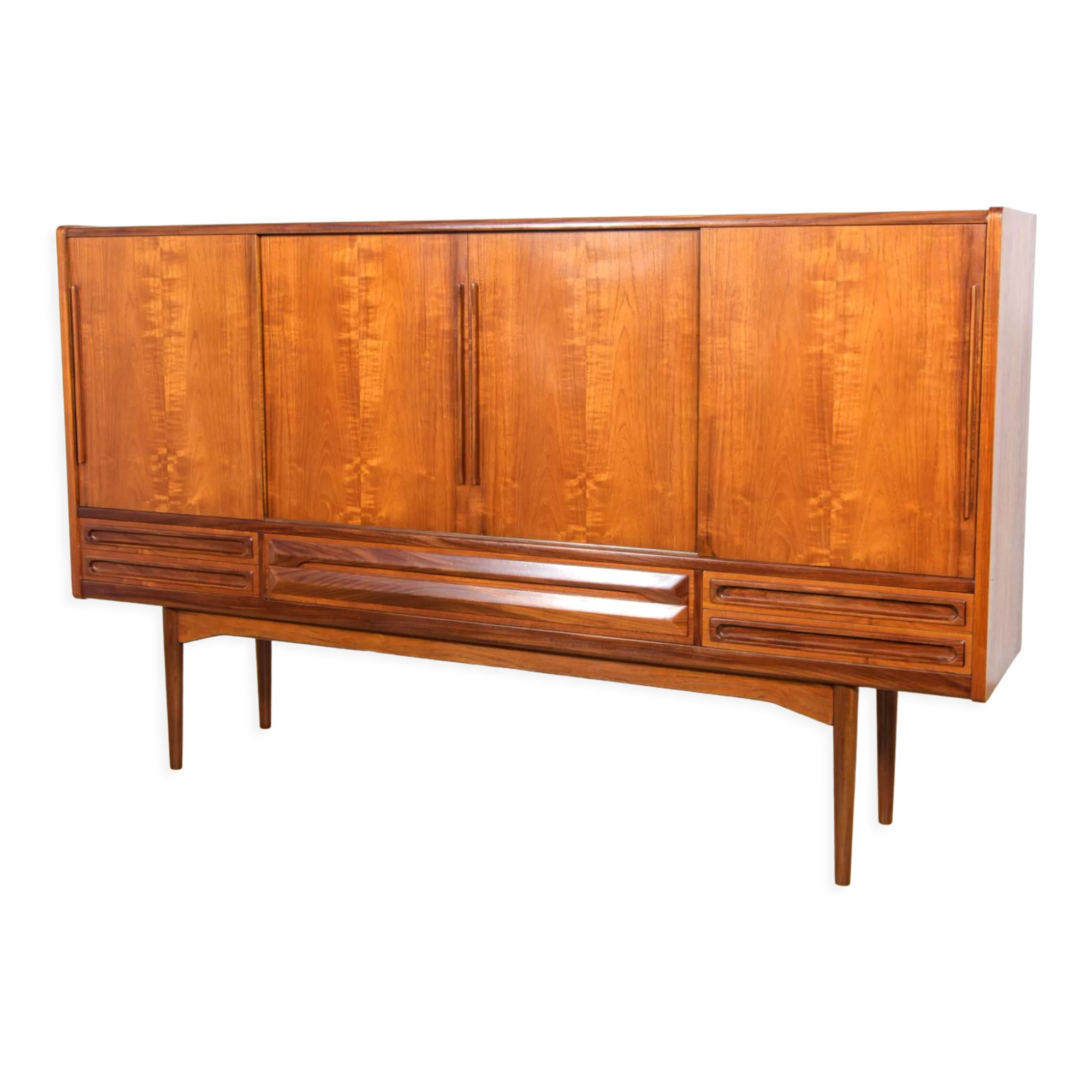 Mid-century danish high sideboard in teak, 1960s
