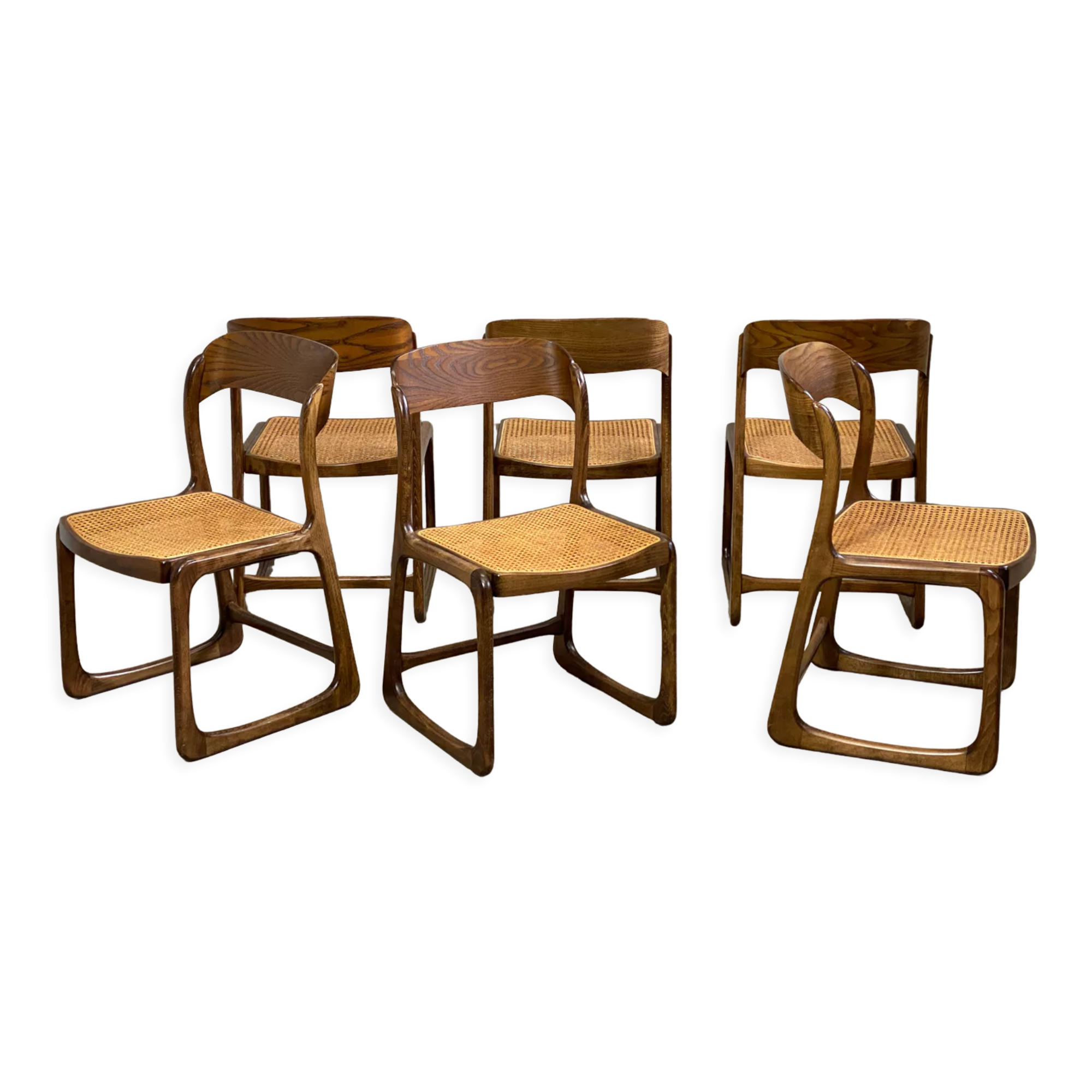 6 baumann cans sleigh chairs