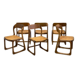 6 baumann cans sleigh chairs