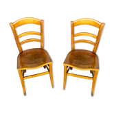 Pair of wooden chair bistro bistro vintage retro bohemian beech light
