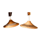 Pair of vintage wicker hanging lamps