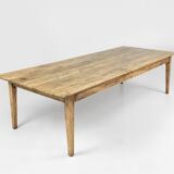 Grande table de ferme rustique en bois d'orme, France vers 1800