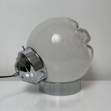 Lamp in chromed metal and blown Murano glass attributed to Mazzega Italy 197