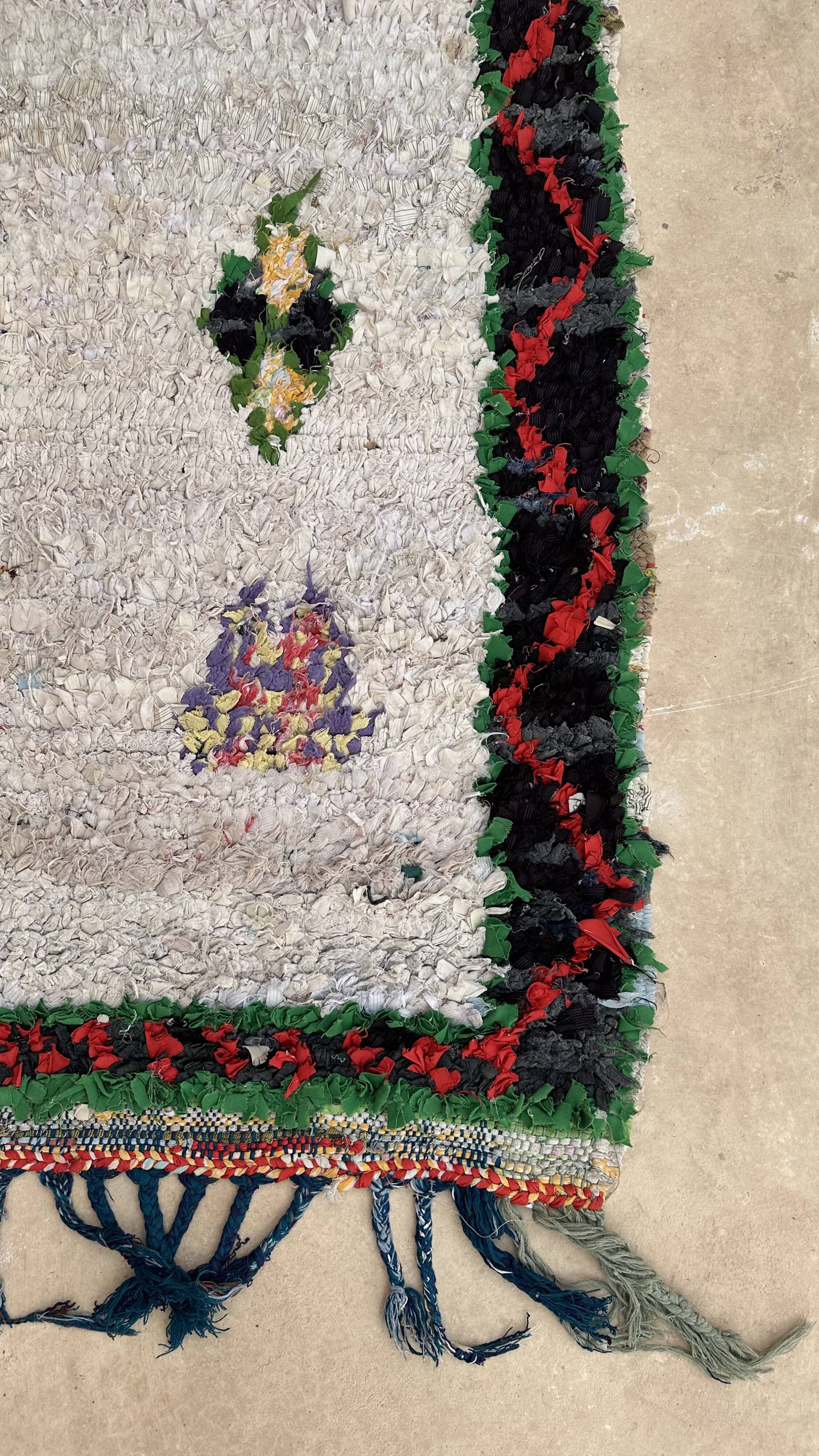 Colorful Boucherouite Berber rug - 119 x 224 cm