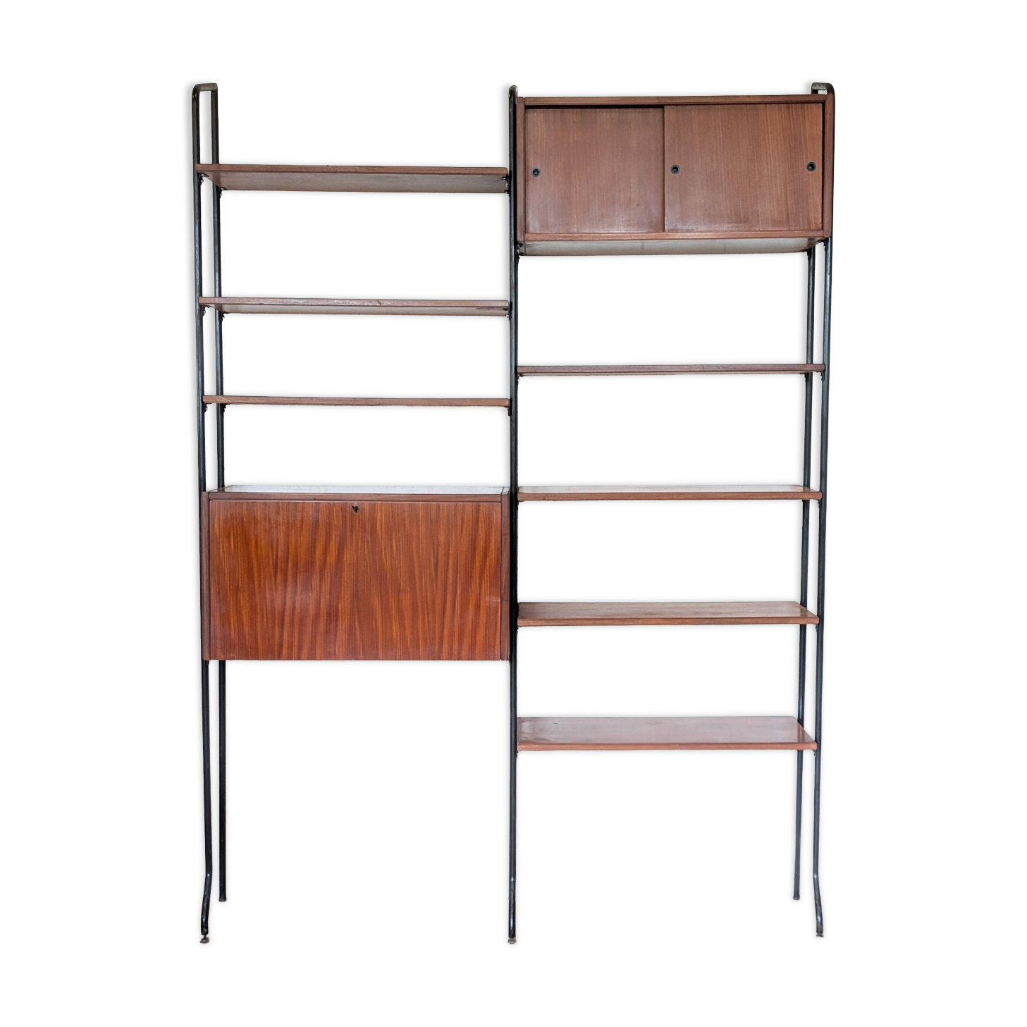 Free-standing teak bookshelf, Italy, 1960s