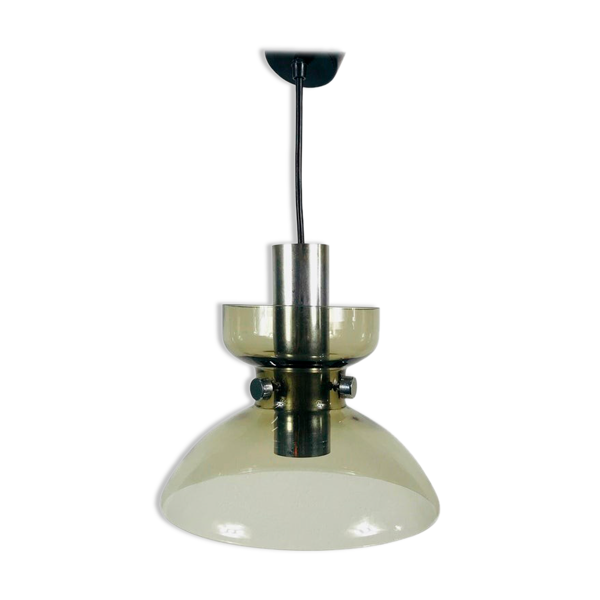 Lampe à suspension en verre rare de Limburg, années 1970