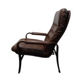 Fauteuil en cuir du milieu du siècle