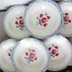 6 vintage Digoin Sarreguemines soup plates, Nina Rosa model