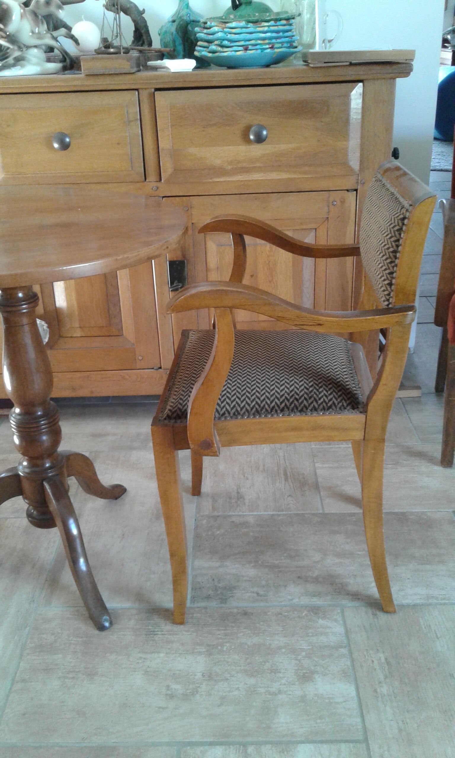Pair Chair bridge.  Chocolate and beige velvet. Year 30