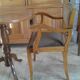 Pair Chair bridge.  Chocolate and beige velvet. Year 30