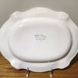 Moustier earthenware dish, white and blue