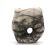 Ceramic vase sculpture decorated with faces and featuring a hole, 1980s.