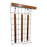 Metal and wood wall coat rack, 1950s-60s.