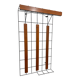 Metal and wood wall coat rack, 1950s-60s.